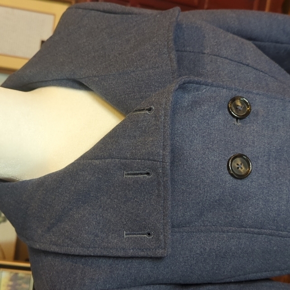 Classic charcoal gray Warm double breasted peacoat. Preppy. Tailored  Sz S - Picture 5 of 8